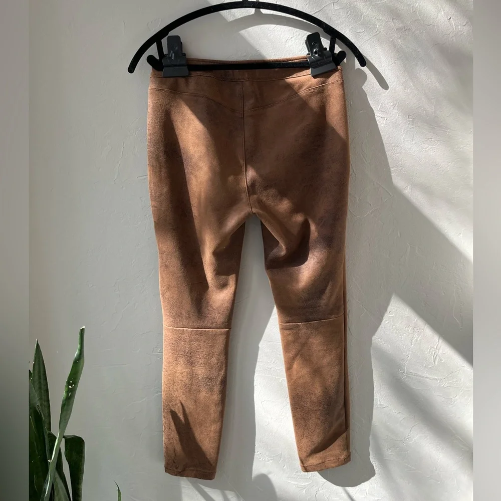 NEW FREE PEOPLE FAUX SUEDE LEATHER BROWN LEGGINGS 6 - Picture 5 of 7